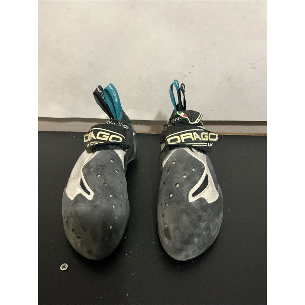 Scarpa Drago LV Climbing Shoe. White Black & Blue Size 36.5 5 2/3 Women 4 2/3 Me